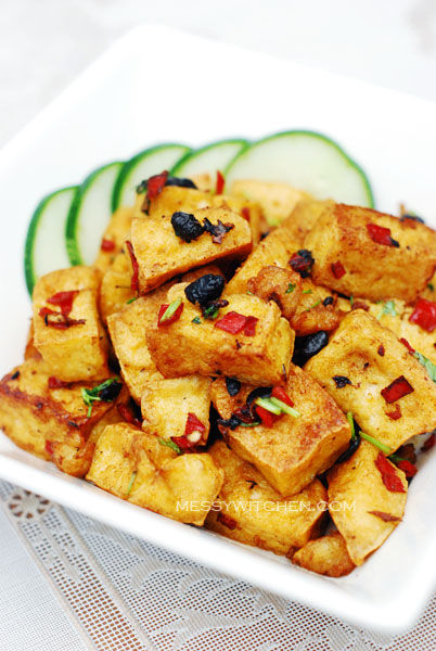 Fried Crispy Bean Curd Cubes With Fermented Black Beans
